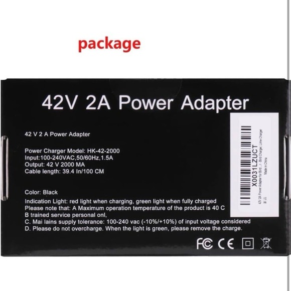 42V 2A Power Adapter for Bird & Lime Charger - Bird, Skip, Lime, Lime-S, Skip, S - Picture 4 of 10